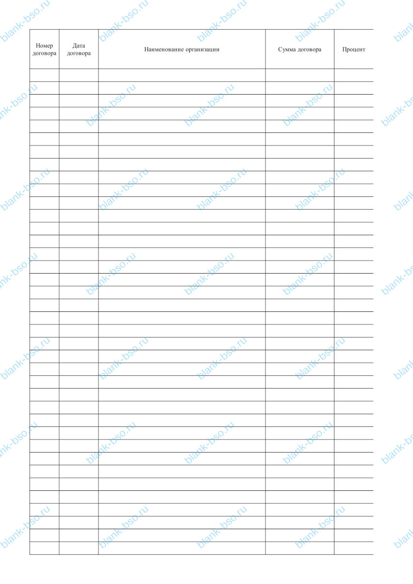 Журнал регистрации кредитных договоров ~ Образец bs1271 ~ Бланки и ...