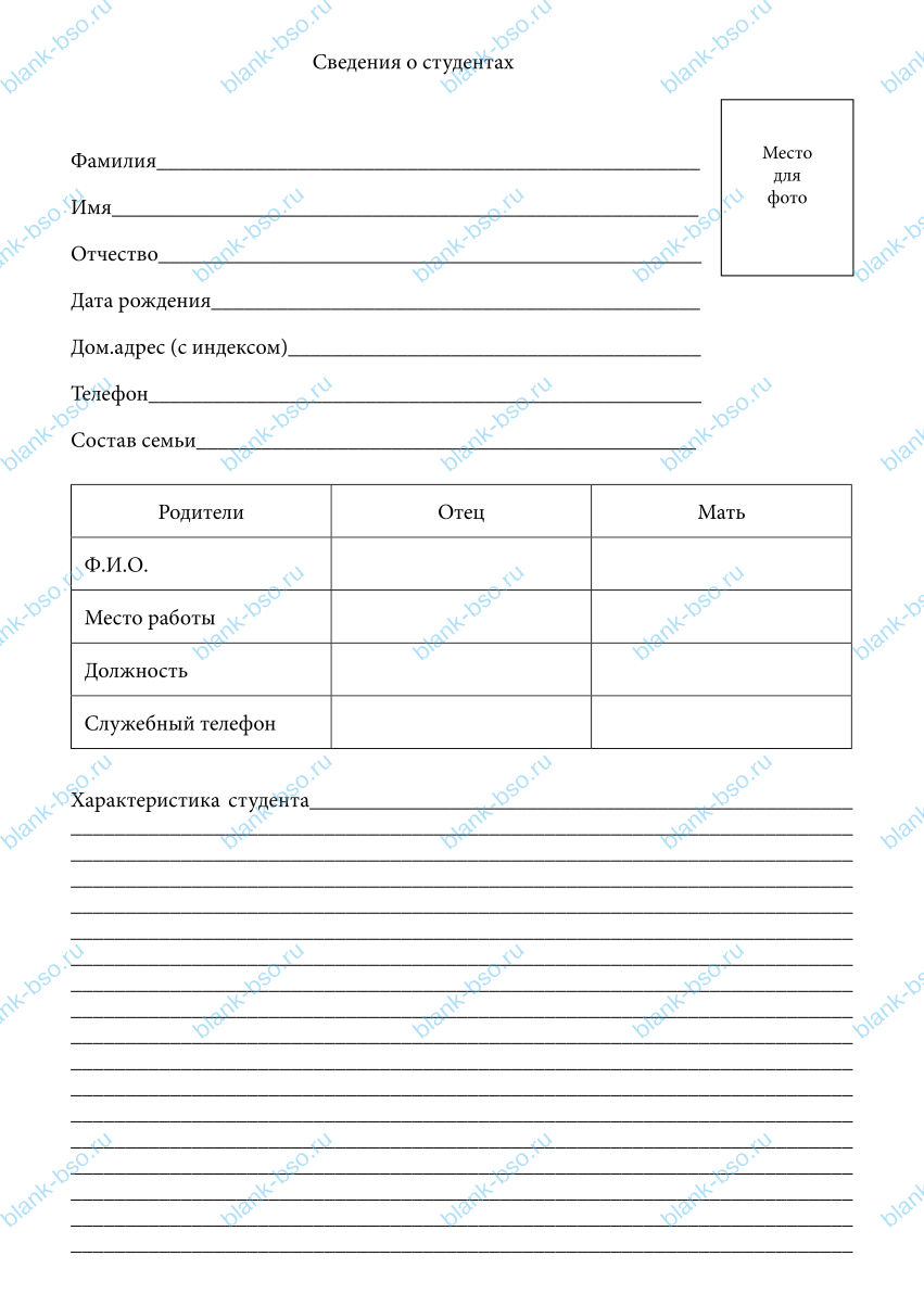 Журнал классного руководителя ~ Образец bs1199 ~ Бланки и журналы онлайн