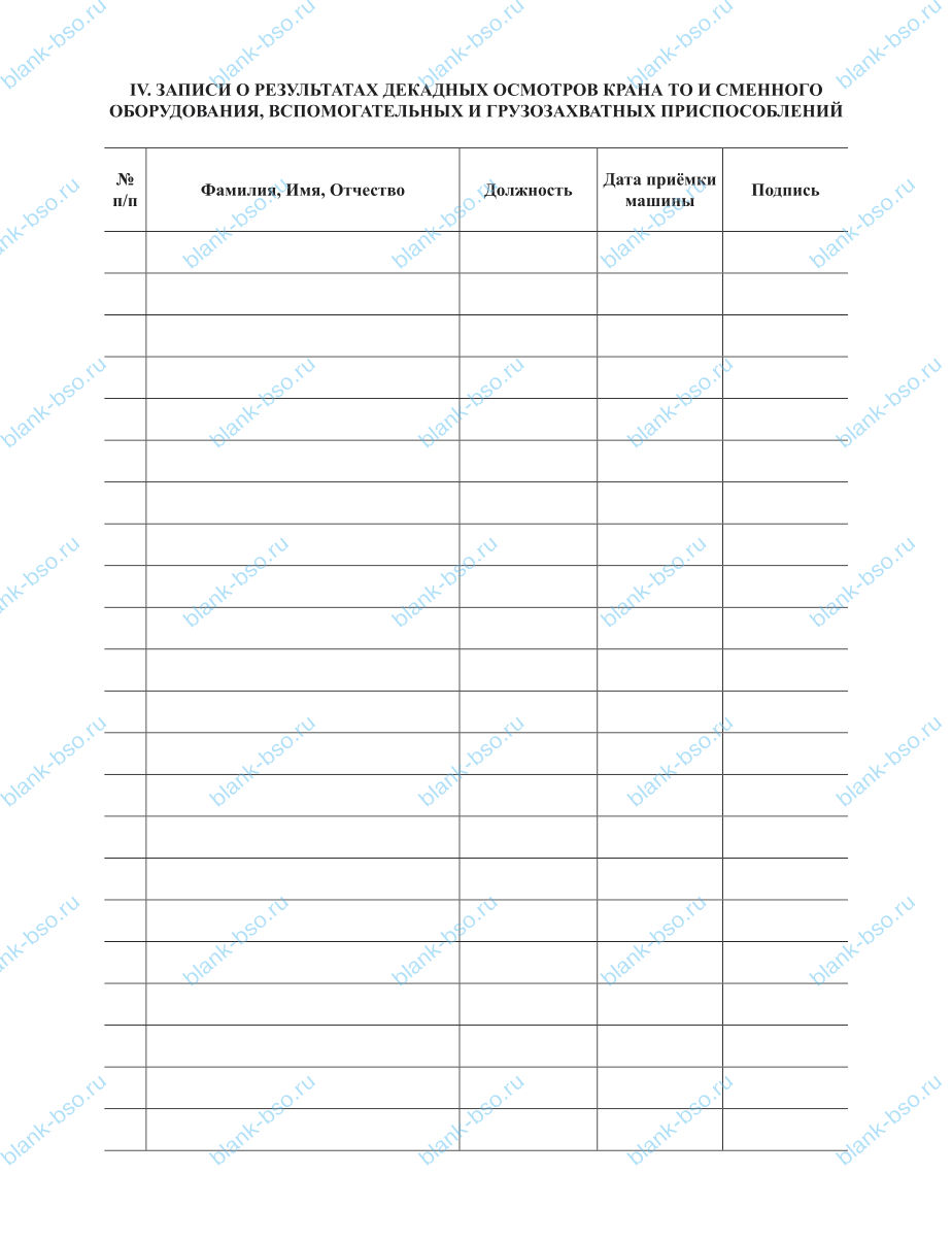 Журнал крановщика самоходного автомобильного крана ~ Образец bs1208 ...