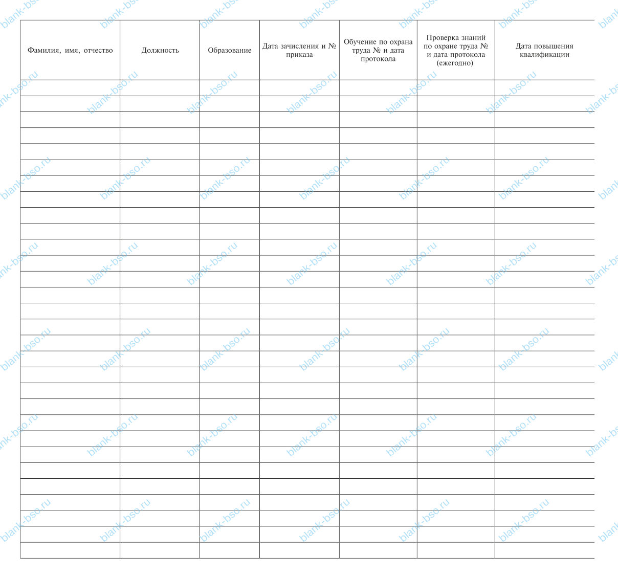 Журнал по личному составу (АУП) ~ Образец bs1220 ~ Бланки и журналы онлайн