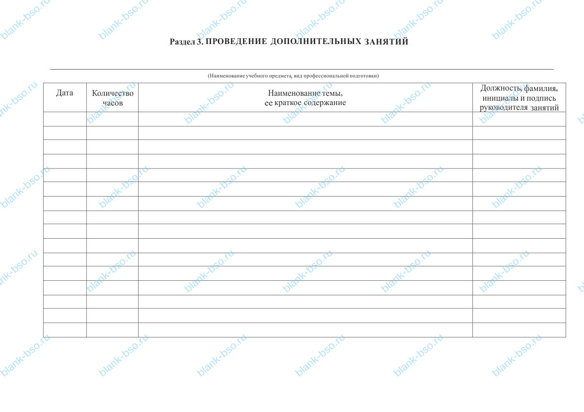 Журнал учета профессиональной подготовки ~ Образец bs1337 ~ Бланки и ...