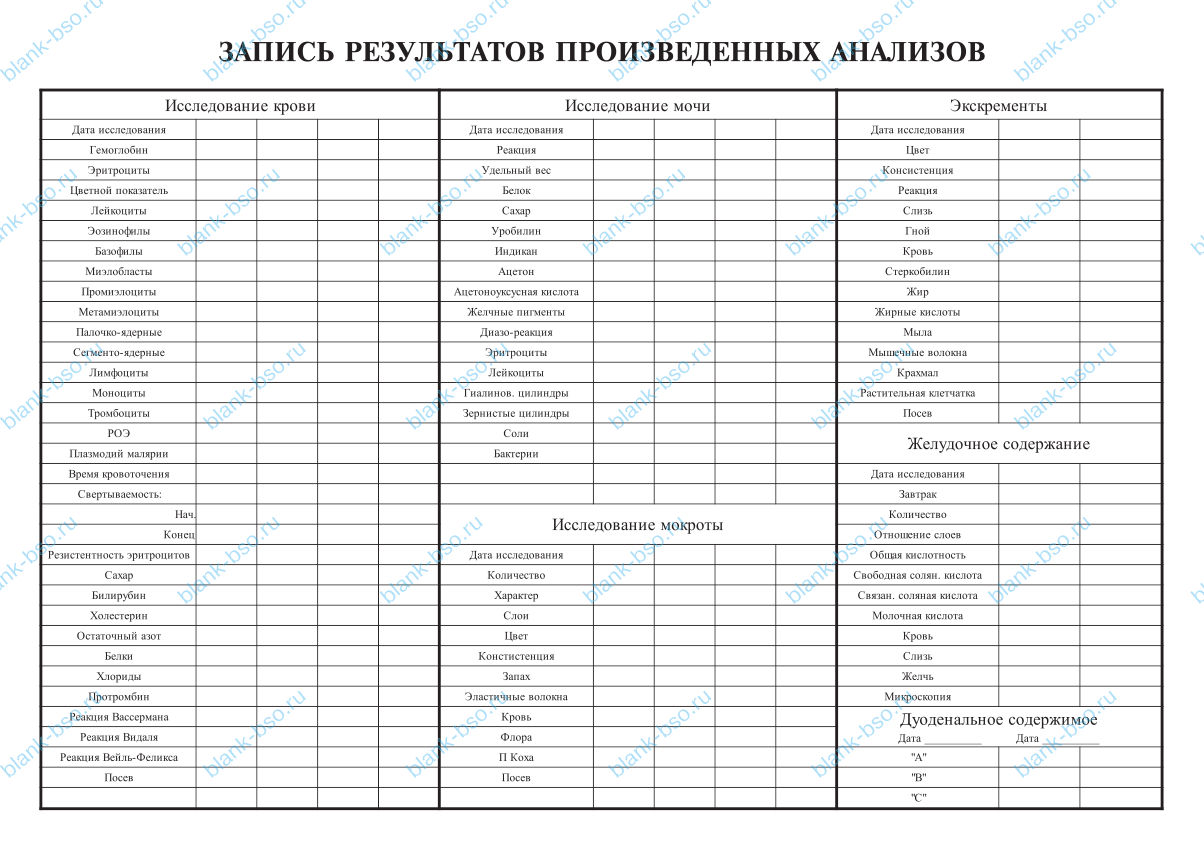 К истории болезни ~ Образец bs1382 ~ Бланки и журналы онлайн