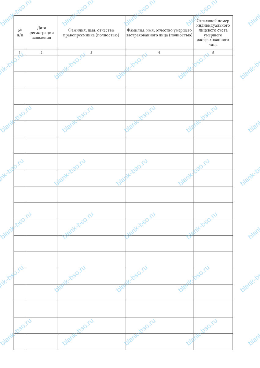 Журнал регистрации заявлений, поступивших от правопреемников умерших ...
